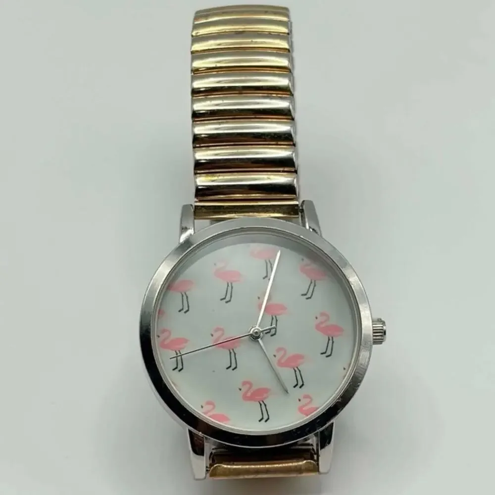 Silver & Gold Flamingo Watch